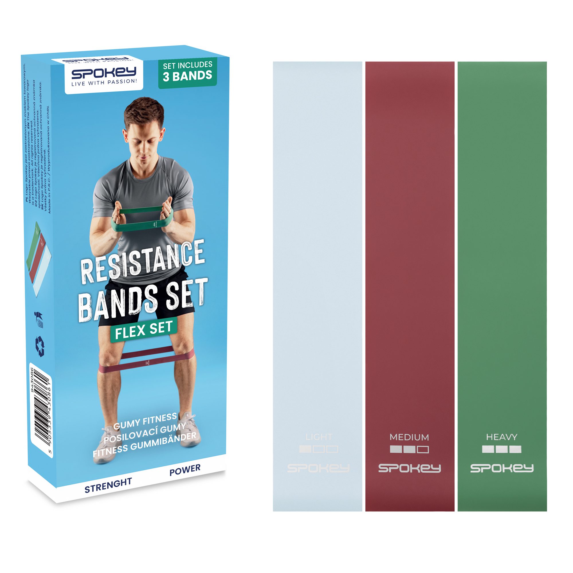 Mini weerstandsbanden set van 3 - Spokey FLEX SET Mini weerstandsbanden set van 3 - Spokey FLEX SET