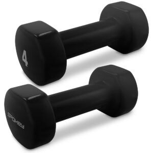 Vinyl dumbbells 2x4 kg zwart - Spokey SHAPE