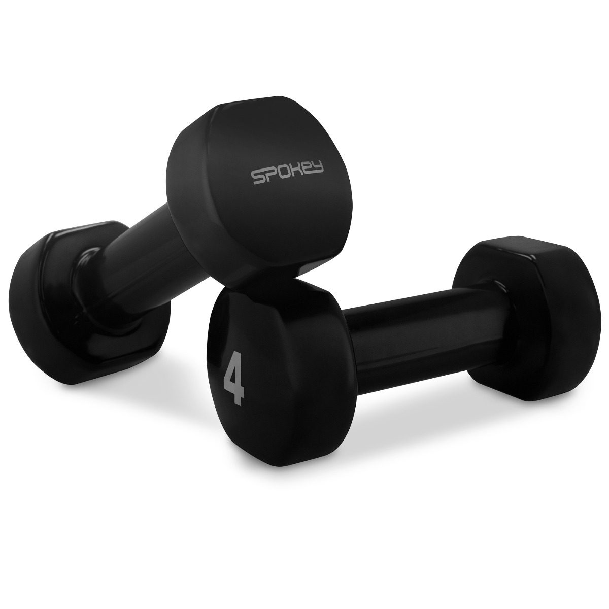 Vinyl dumbbells 2x4 kg zwart - Spokey SHAPE Vinyl dumbbells 2x4 kg zwart - Spokey SHAPE