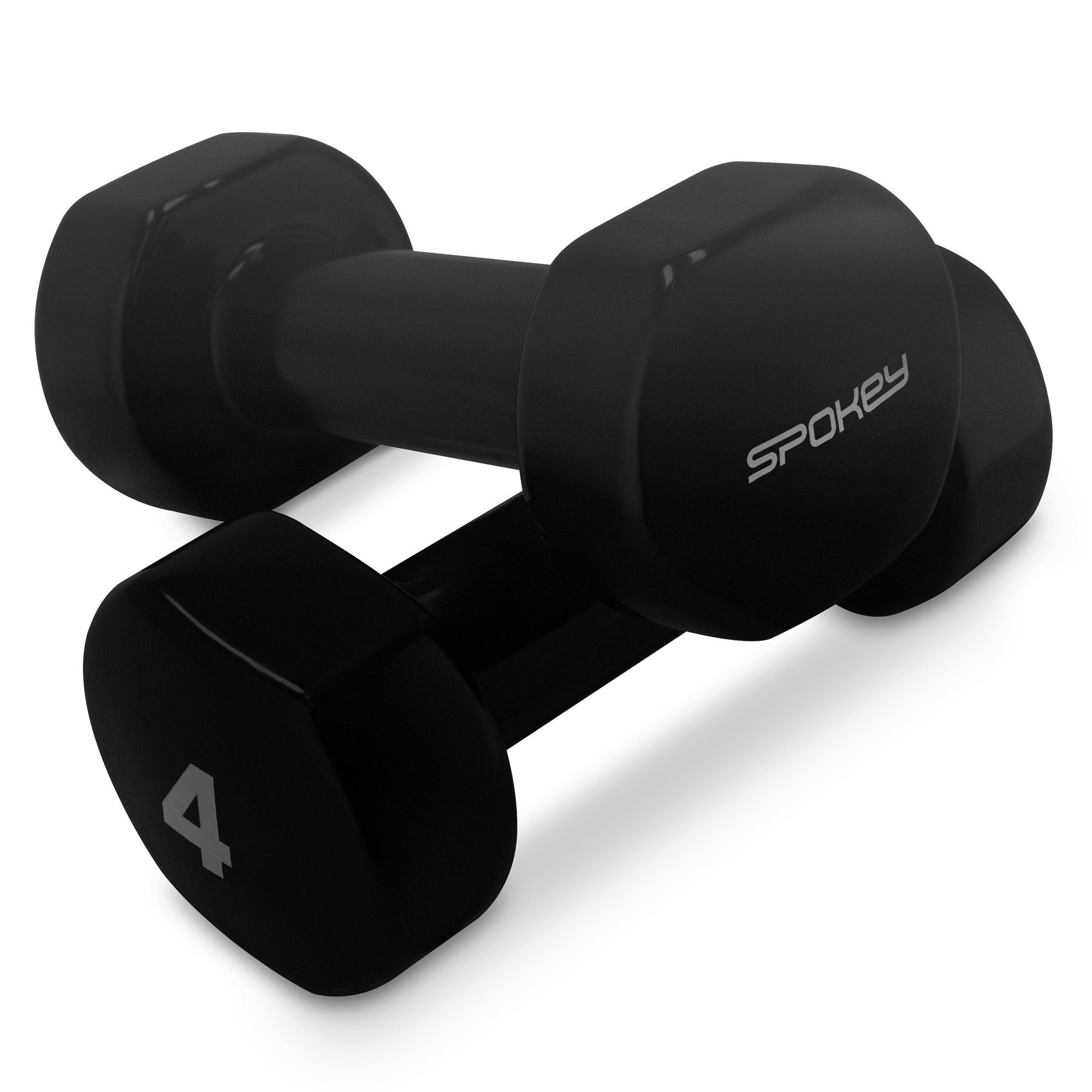 Vinyl dumbbells 2x4 kg zwart - Spokey SHAPE Vinyl dumbbells 2x4 kg zwart - Spokey SHAPE