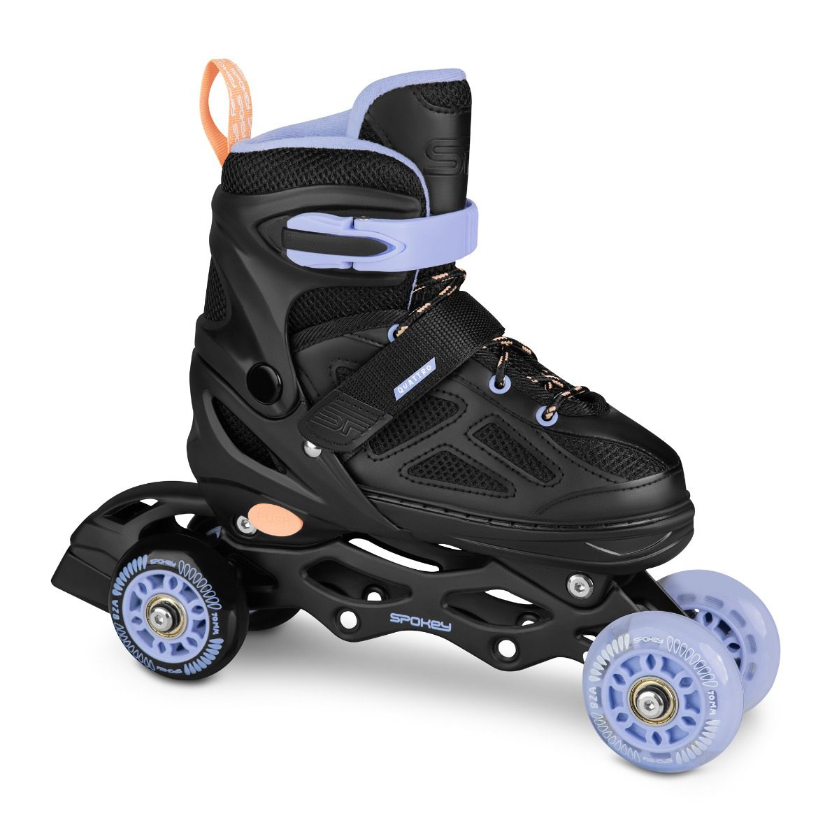 Spokey Quattro 4in1 skates zwart/licht blauw 30-33 Spokey Quattro 4in1 skates zwart/licht blauw 30-33
