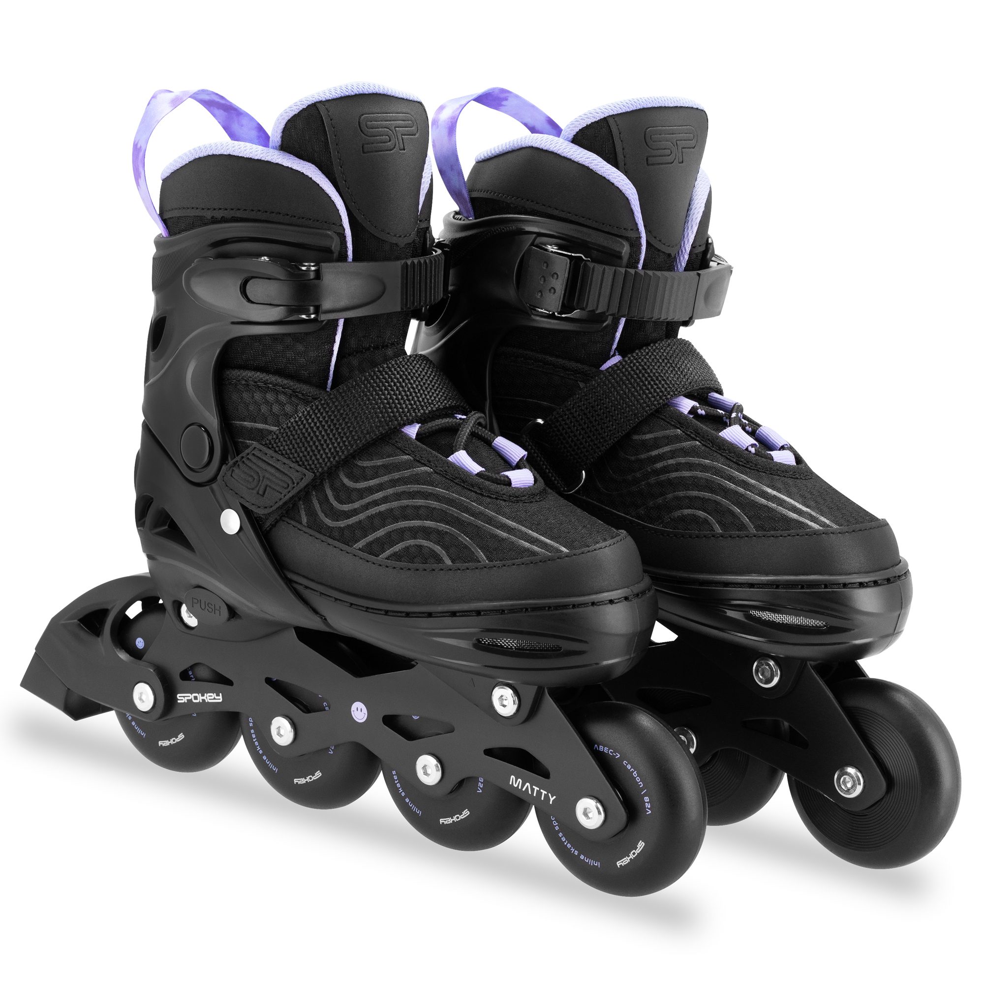 Verstelbare inline skates - Spokey MATTY - (zwart / paars) Verstelbare inline skates - Spokey MATTY - (zwart / paars)