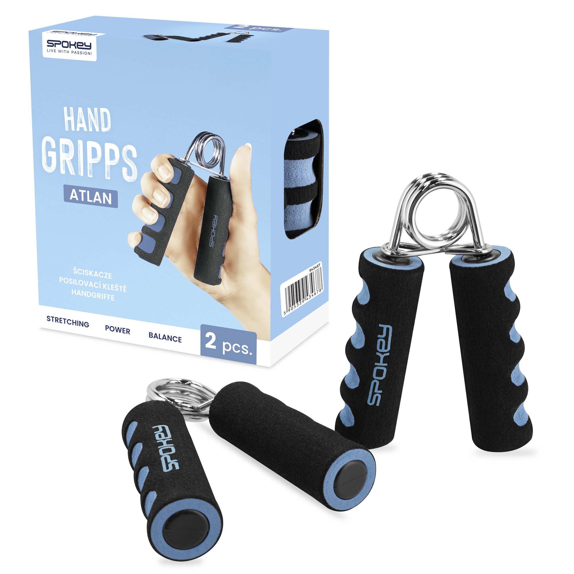 Griptrainer zwart voor thuistraining - Spokey ATLAN II Griptrainer zwart voor thuistraining - Spokey ATLAN II
