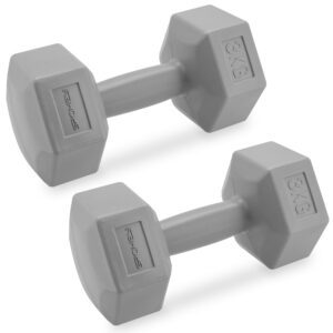 Hexagonale dumbbell set 2x3 kg grijs - Spokey MONSTER