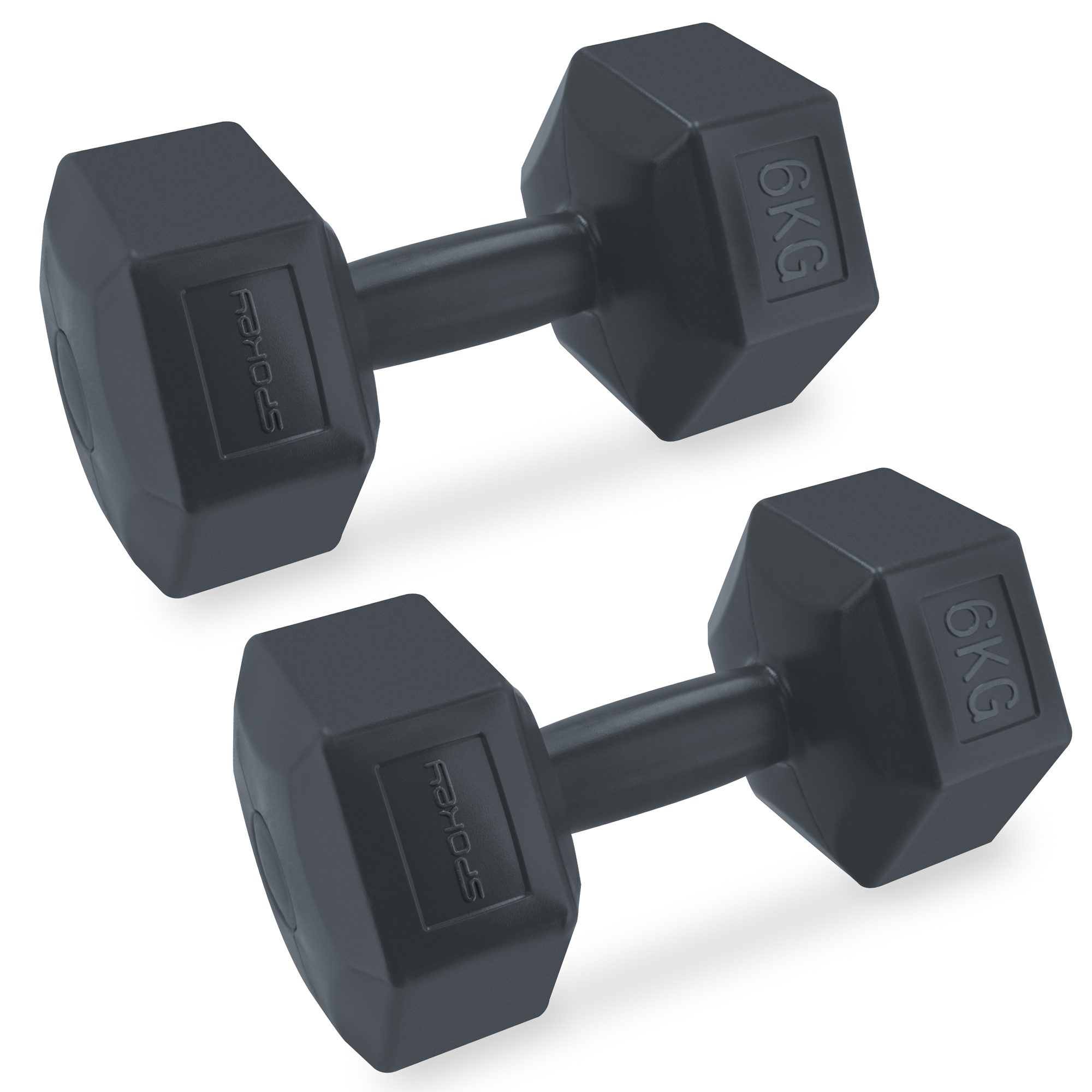 Hexagonale dumbbell set 2x6 kg zwart - Spokey MONSTER Hexagonale dumbbell set 2x6 kg zwart - Spokey MONSTER