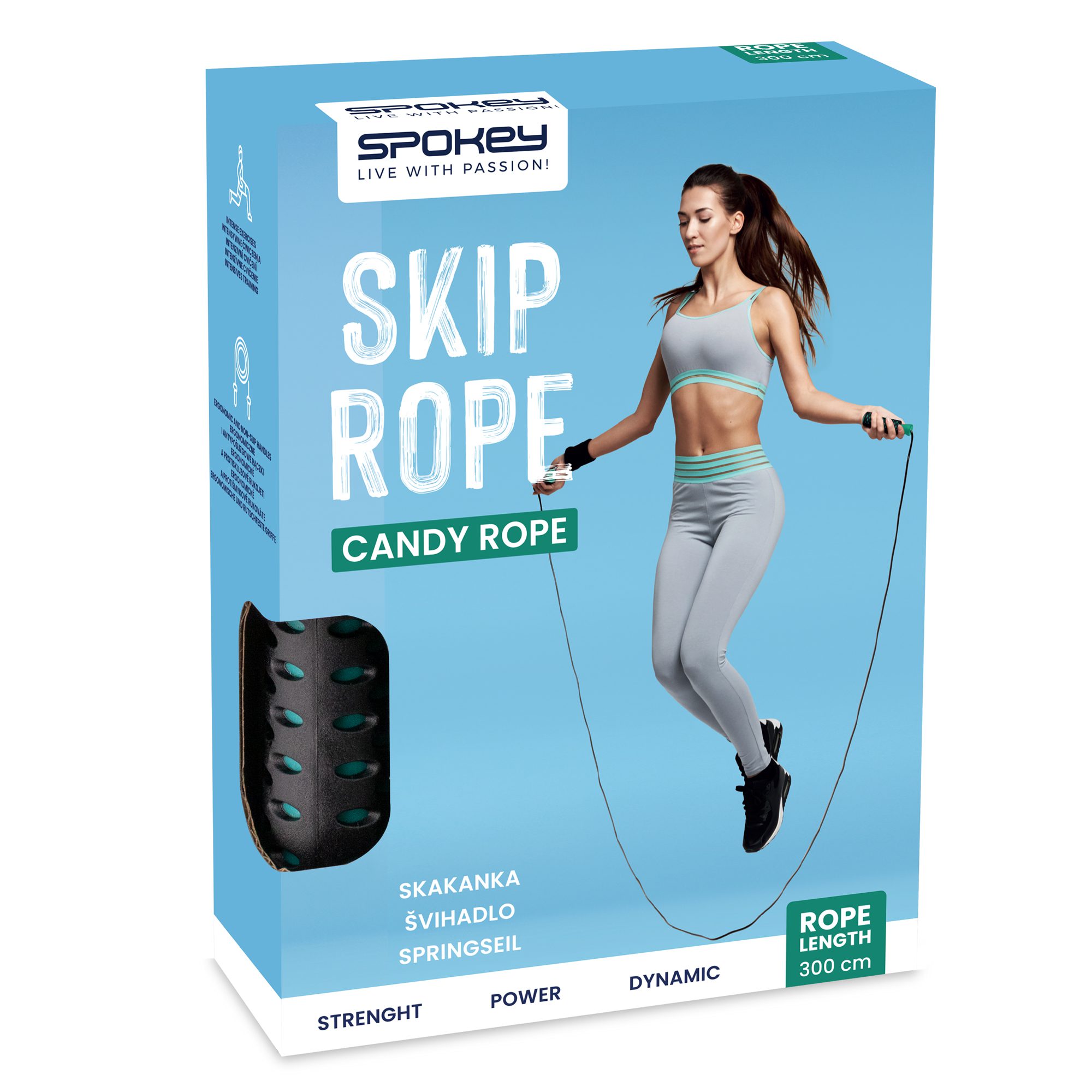 Spokey CANDY ROPE springtouw zwart/groen Spokey CANDY ROPE springtouw zwart/groen