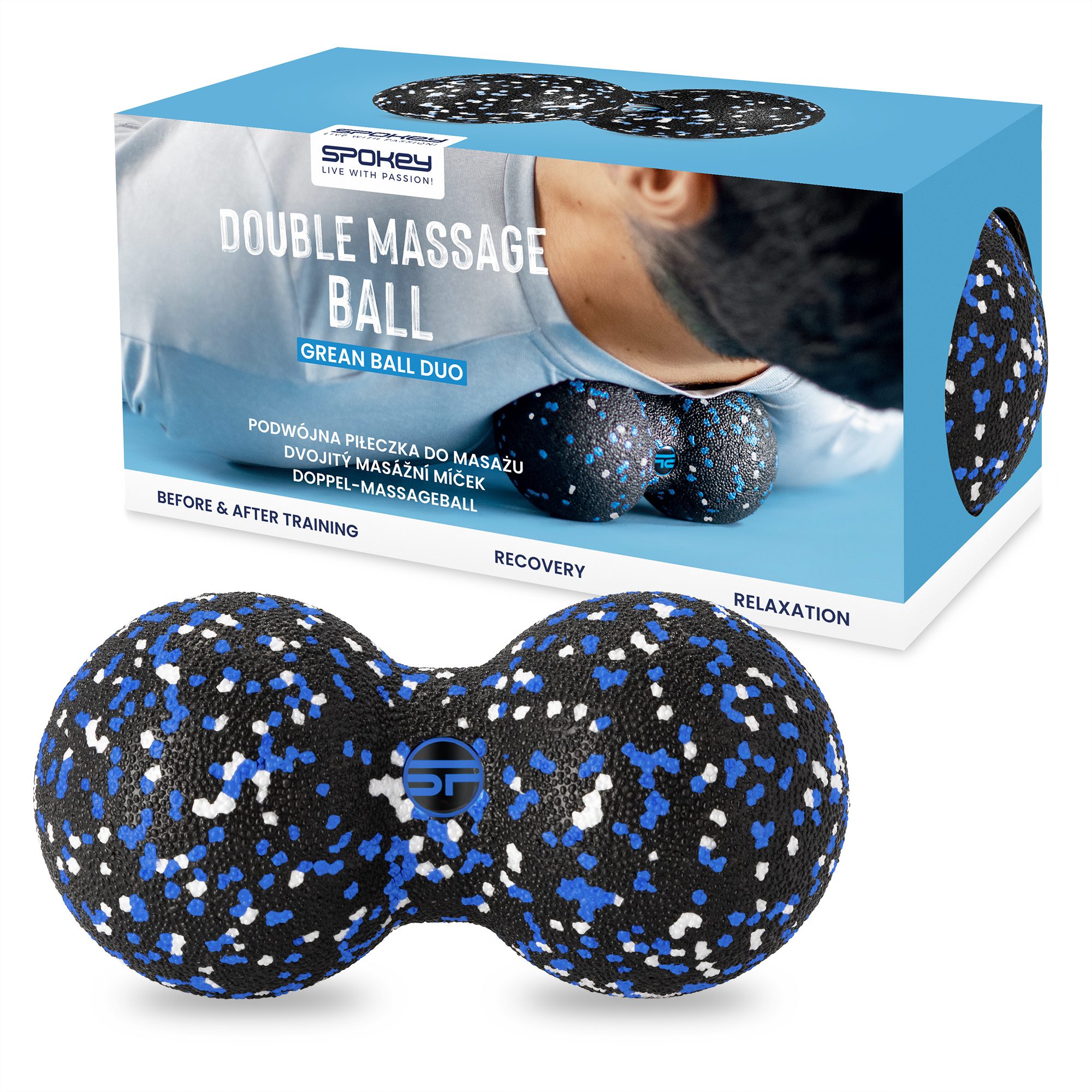 Dubbele massagebal - 8×16 cm – Spokey GREAN BALL DUO - Zwart Dubbele massagebal - 8×16 cm – Spokey GREAN BALL DUO - Zwart