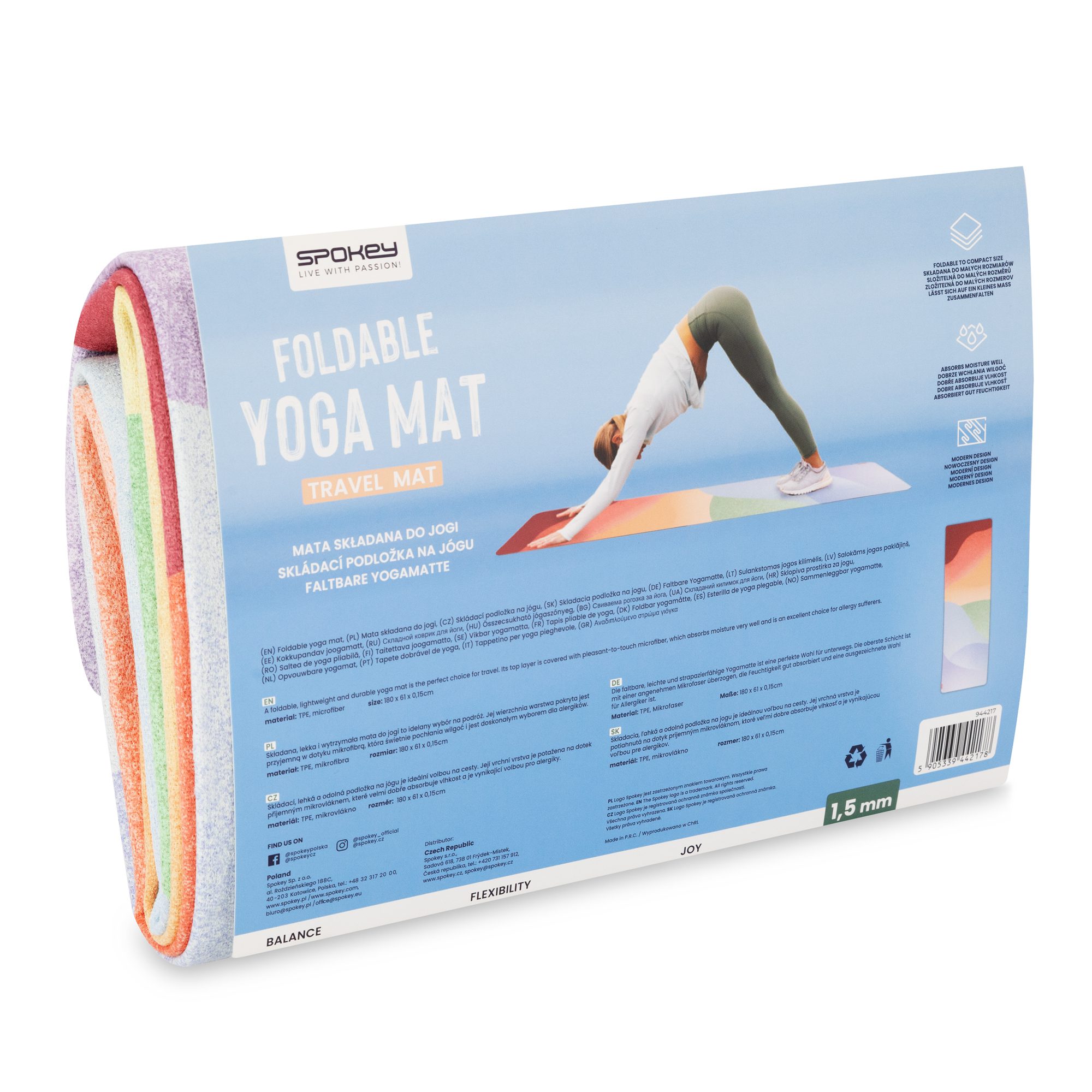 Reisyogamat Spokey TRAVEL YOGA 178x61x1,5 cm - multicolor Reisyogamat Spokey TRAVEL YOGA 178x61x1,5 cm - multicolor