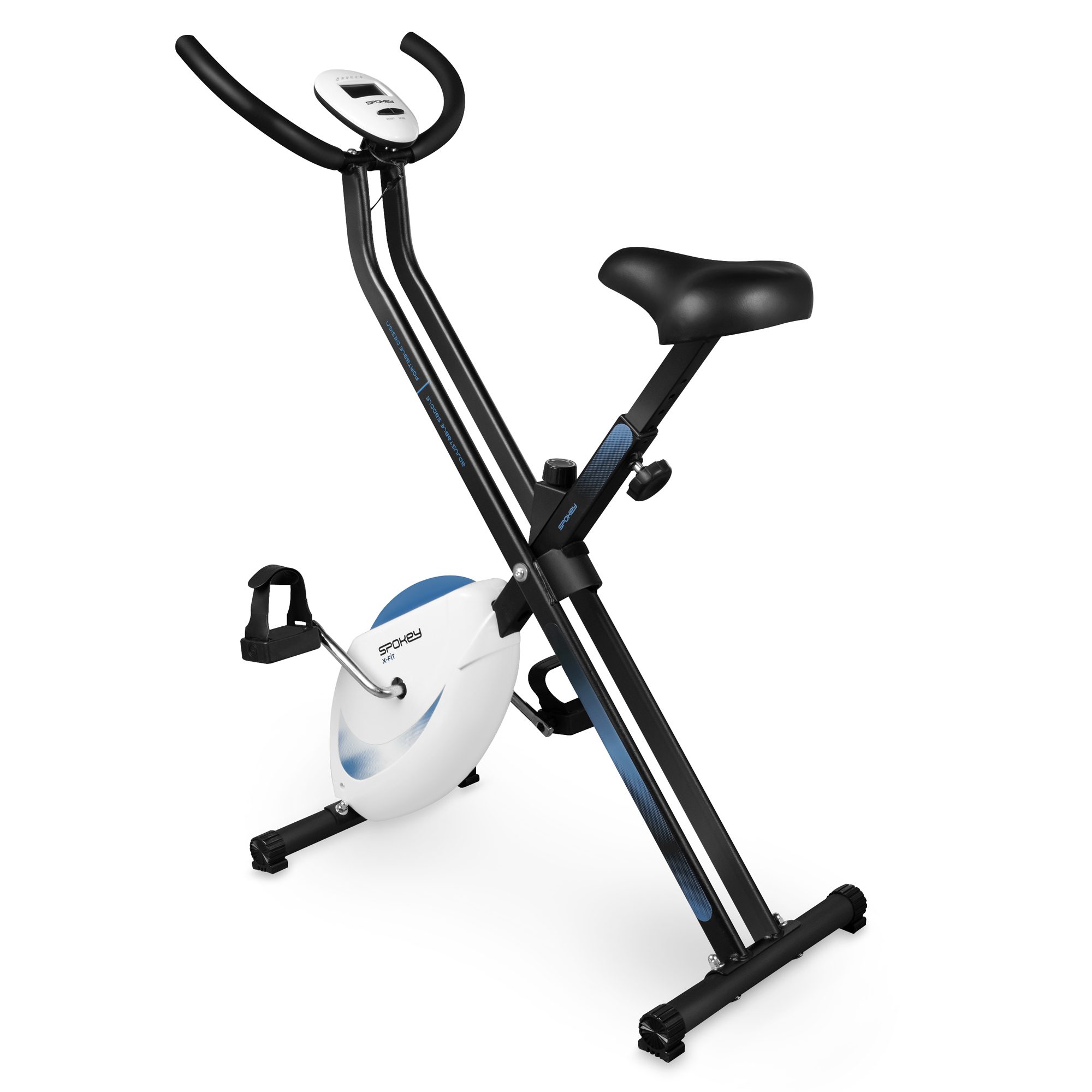Vouwbare hometrainer Spokey XFIT - grijs, compact en verstelbaar Vouwbare hometrainer Spokey XFIT - grijs, compact en verstelbaar