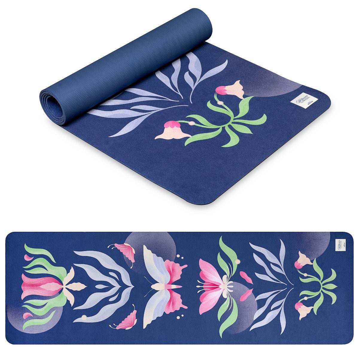 Universele oefenmat 183x61 cm - paars met print Universele oefenmat 183x61 cm - paars met print
