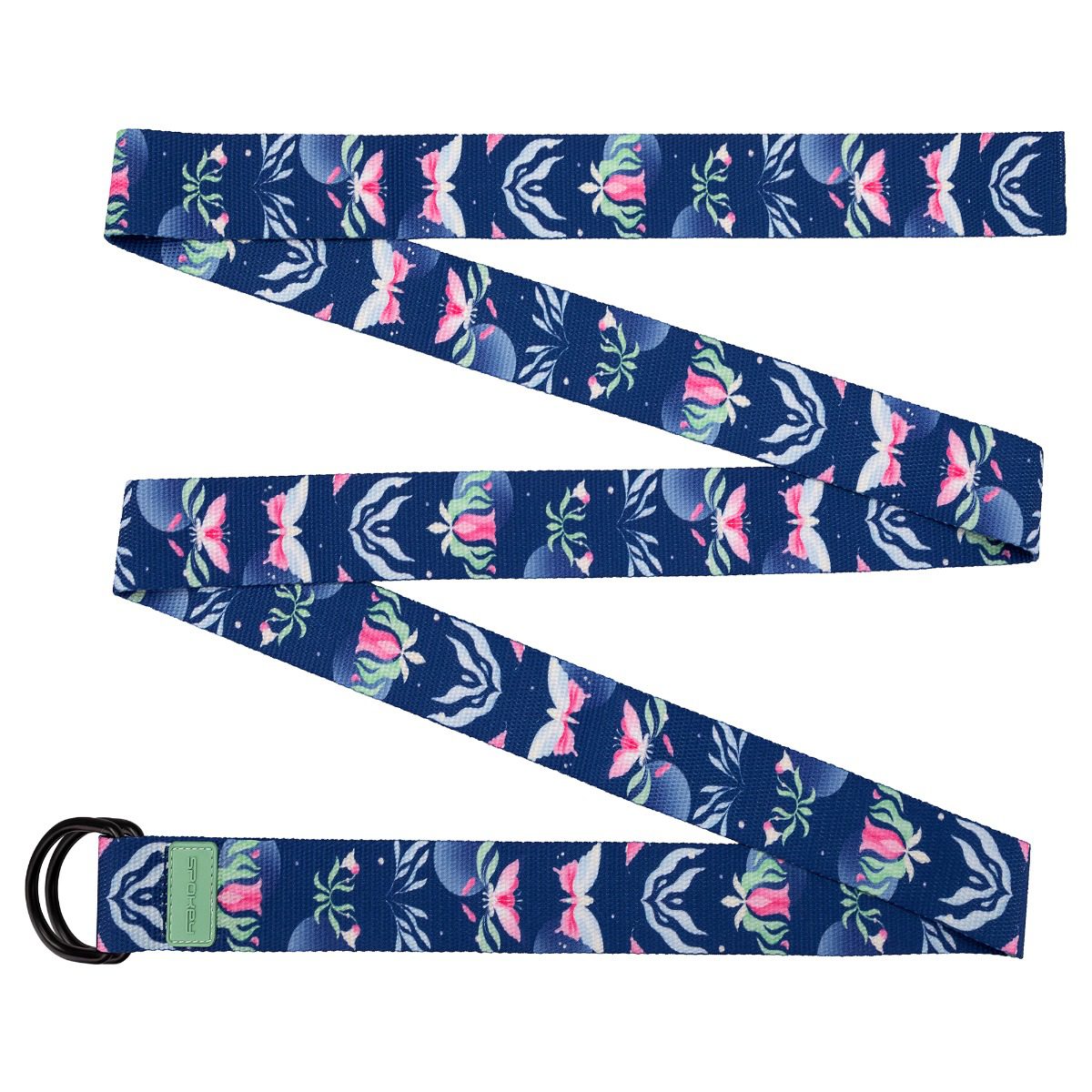 Yoga Strap - Yogariem - 240x3,8 cm - Donker blauw - Bloemenpatroon - Spokey Bloom Yoga Strap - Yogariem - 240x3,8 cm - Donker blauw - Bloemenpatroon - Spokey Bloom