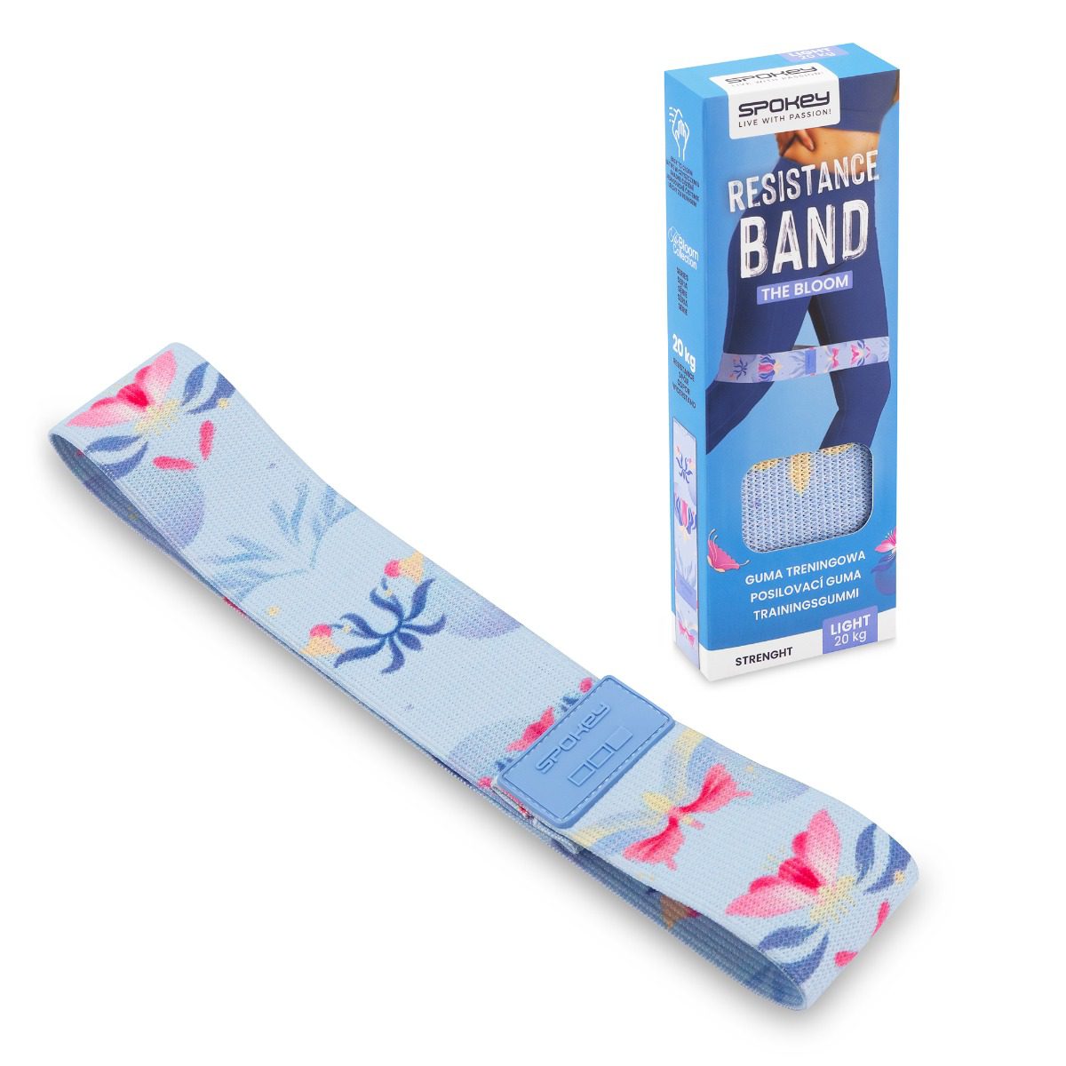 Weerstandsband – Blauw / Roze – 32x5 cm – Fitnessband – 20 kg weerstandsniveau – Spokey Bloom Light Weerstandsband – Blauw / Roze – 32x5 cm – Fitnessband – 20 kg weerstandsniveau – Spokey Bloom Light