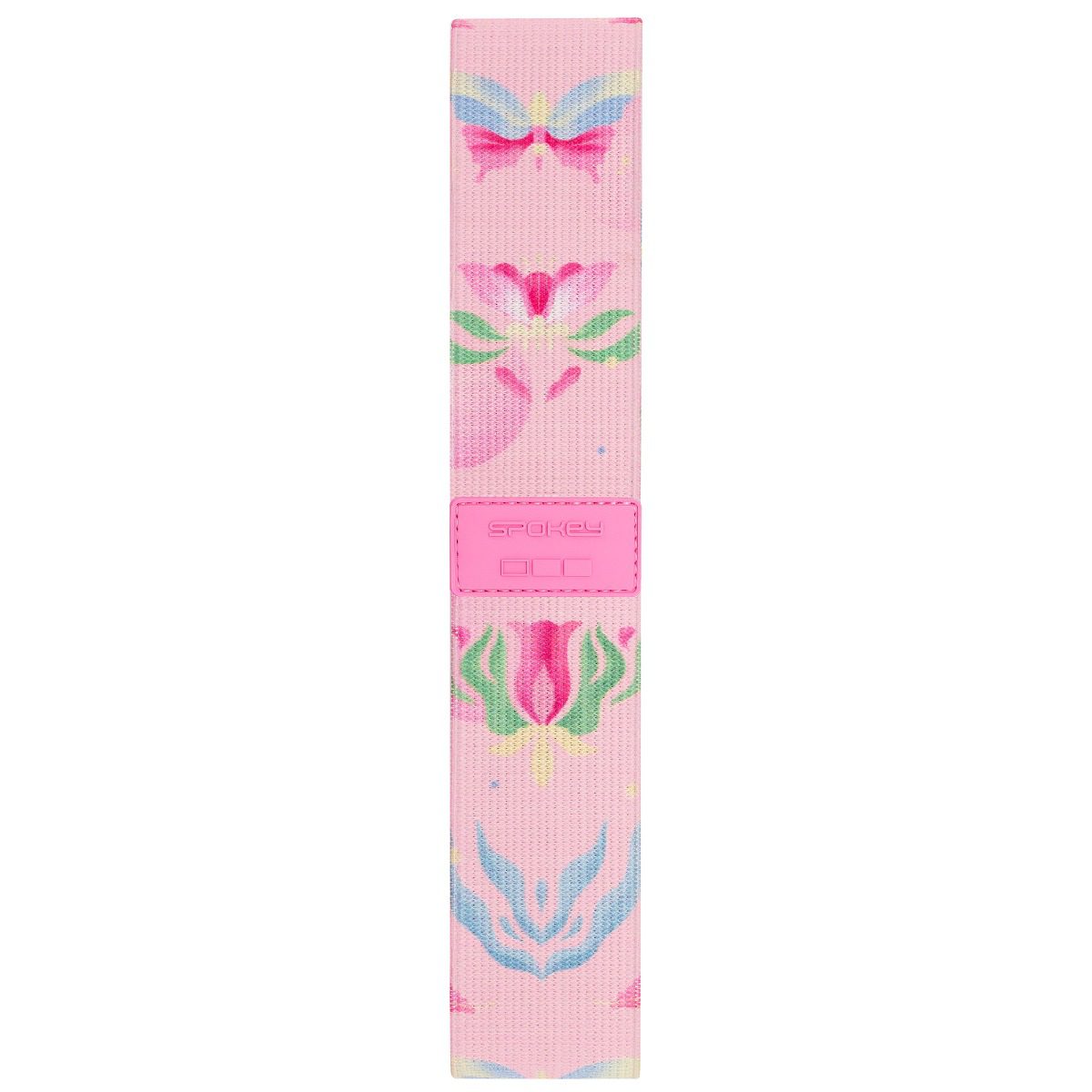 Weerstandsband - Elastische band - Weerstandsniveau 25 kg - 32x5 cm - Roze met bloemenpatroon - Spokey Bloom Medium Weerstandsband - Elastische band - Weerstandsniveau 25 kg - 32x5 cm - Roze met bloemenpatroon - Spokey Bloom Medium