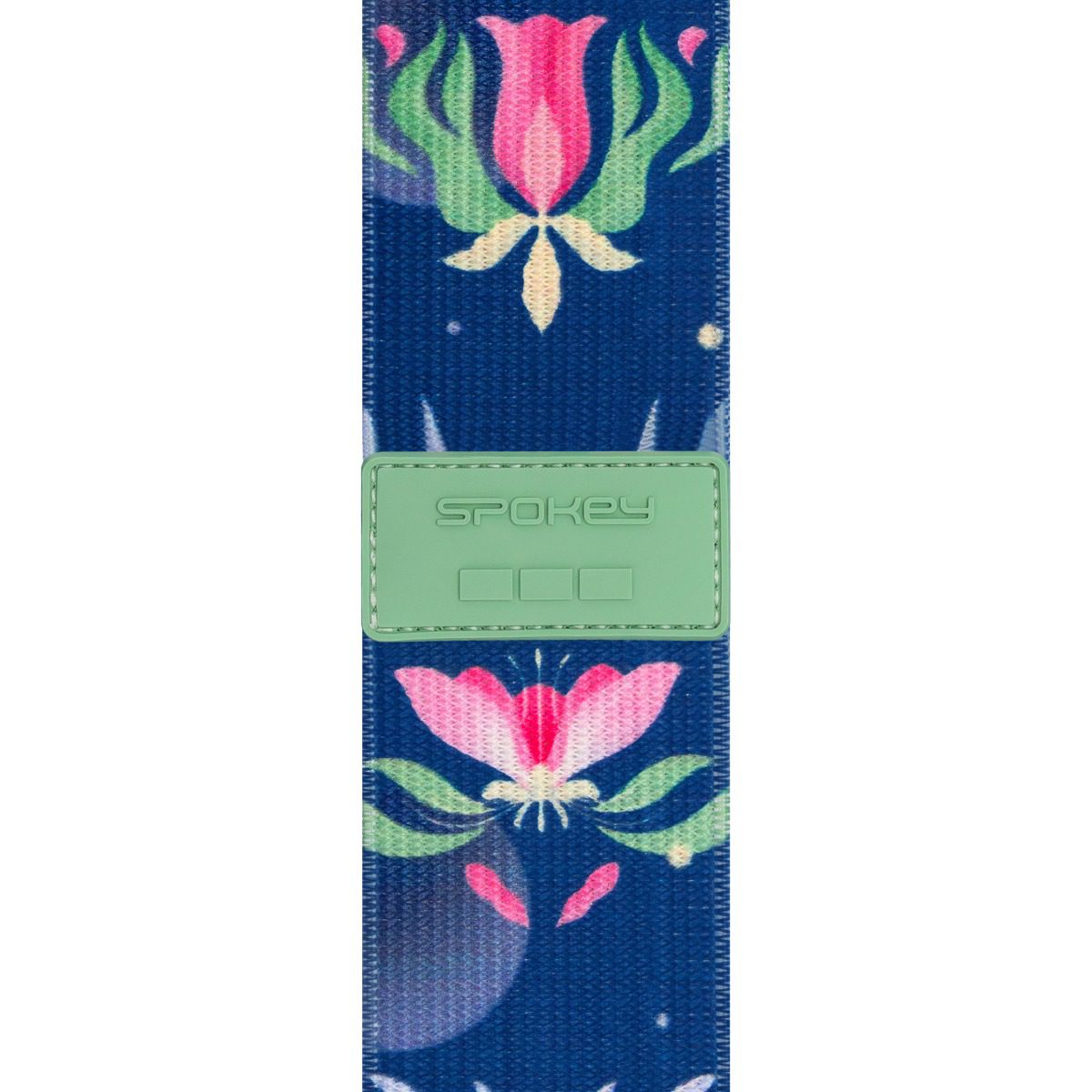 Weerstandsband - Elastische band - Drie weerstandsniveaus (20 / 25 / 30 kg) - 32x5 cm - Blauw met bloemenpatroon - Spokey THE BLOOM Weerstandsband - Elastische band - Drie weerstandsniveaus (20 / 25 / 30 kg) - 32x5 cm - Blauw met bloemenpatroon - Spokey THE BLOOM