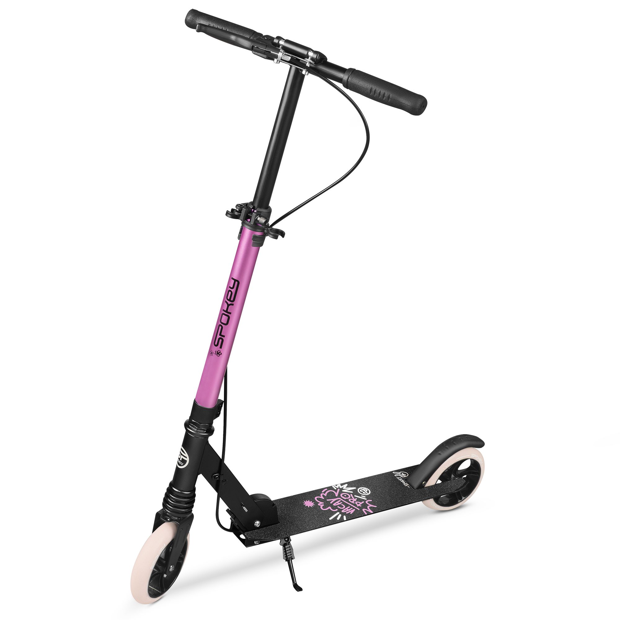 Step voor meisjes - Zwart / Roze - 145mm wielen - Opvouwbaar - Spokey VACAY PRO Step voor meisjes - Zwart / Roze - 145mm wielen - Opvouwbaar - Spokey VACAY PRO