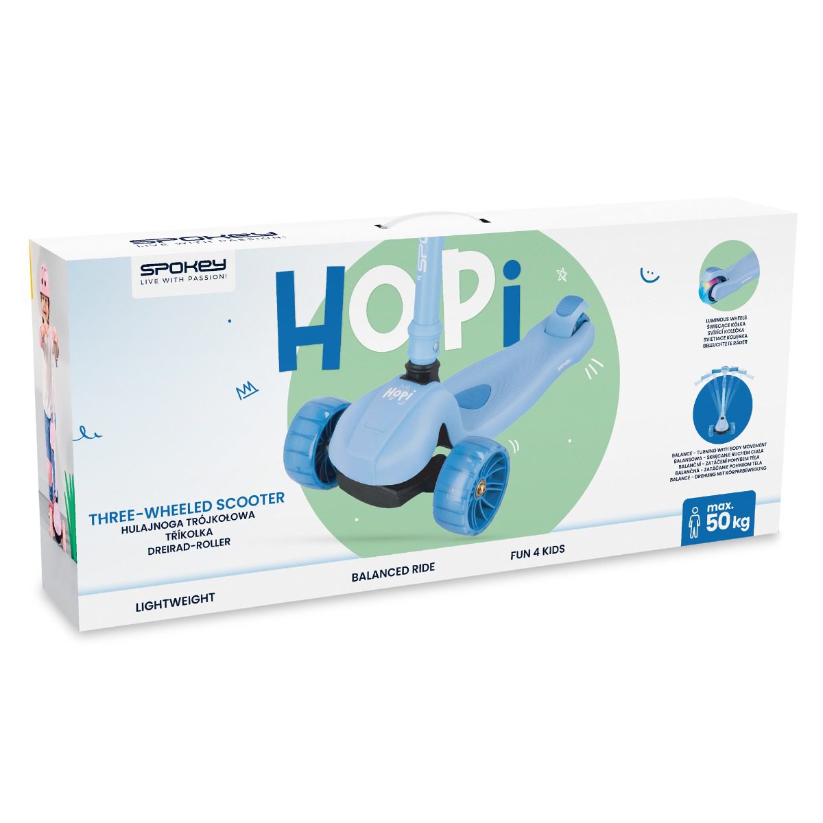 Kinderstep - 3 wielen - Opvouwbaar - Spokey Hopi (blauw) Kinderstep - 3 wielen - Opvouwbaar - Spokey Hopi (blauw)