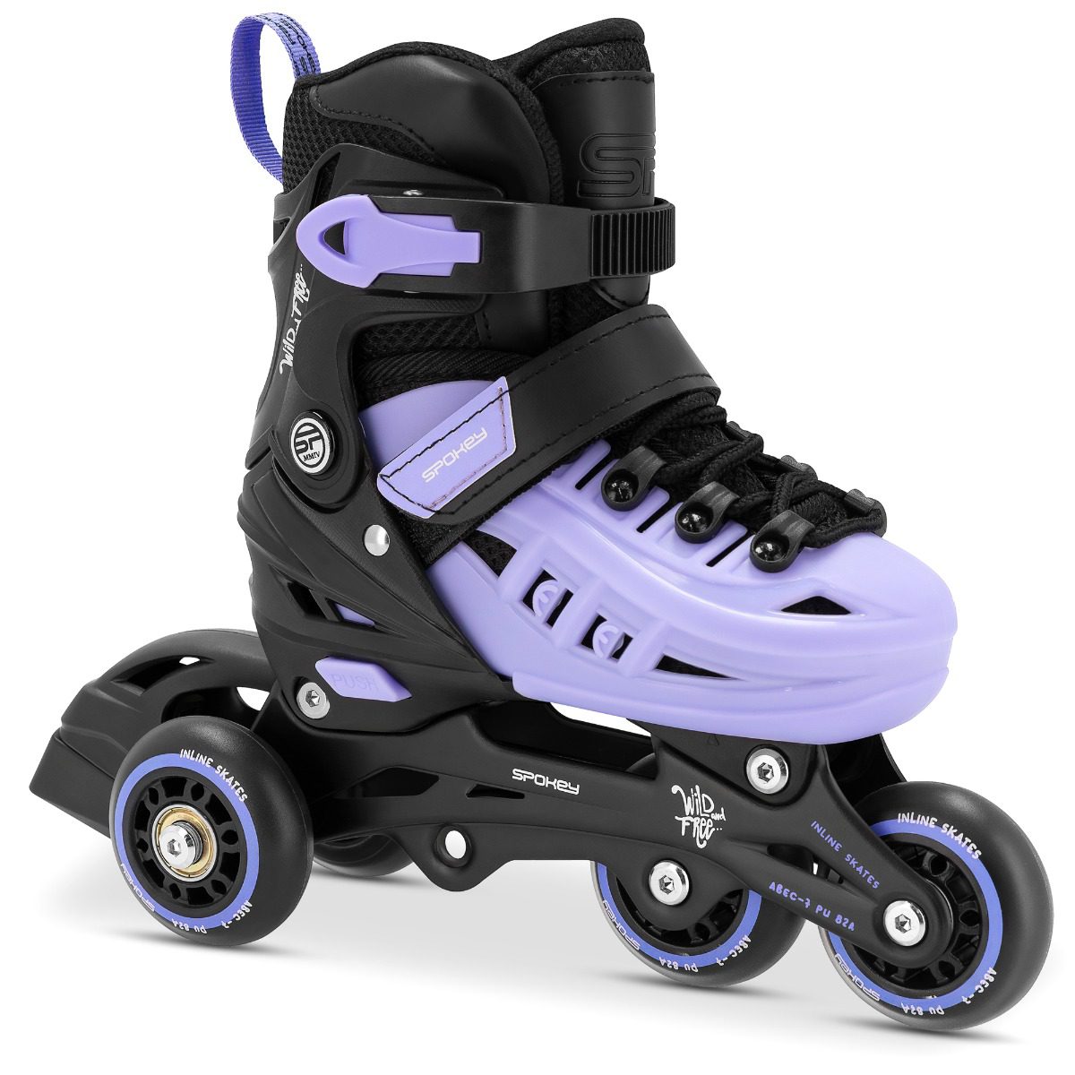 Verstelbare skates - 4 in 1 - zwart / paars - maat 29-33 Verstelbare skates - 4 in 1 - zwart / paars - maat 29-33