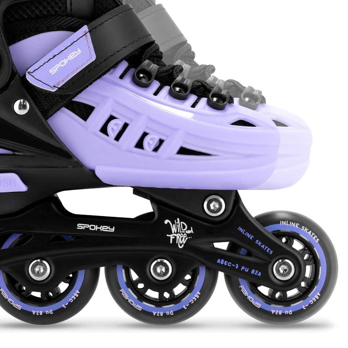 Verstelbare skates - 4 in 1 - zwart / paars - maat 29-33 Verstelbare skates - 4 in 1 - zwart / paars - maat 29-33