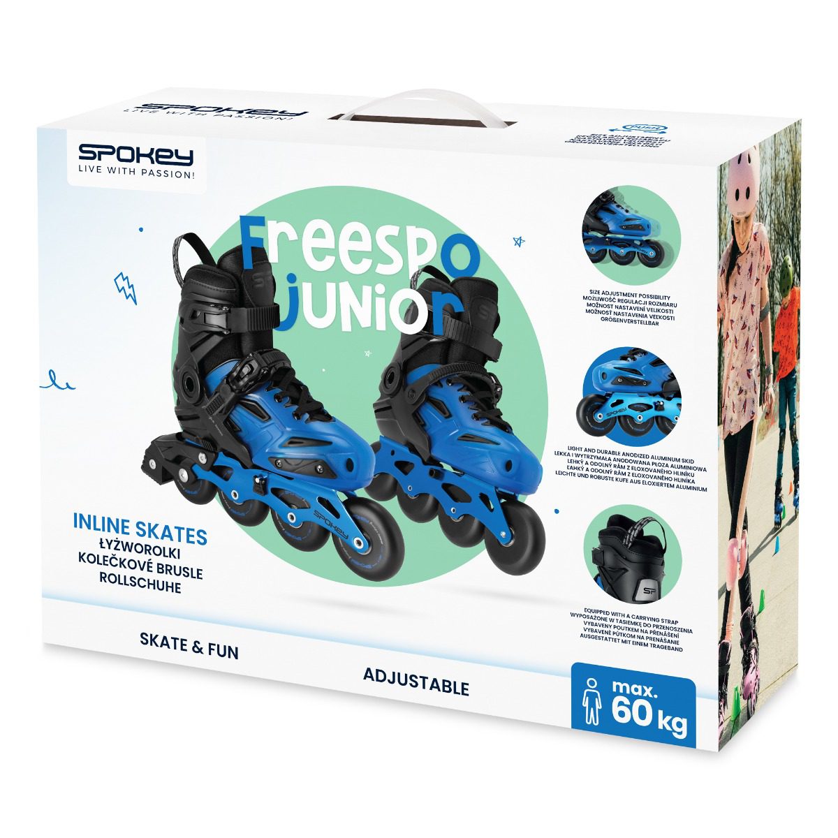 Verstelbare inline skates voor kinderen - zwart/blauw Verstelbare inline skates voor kinderen - zwart/blauw