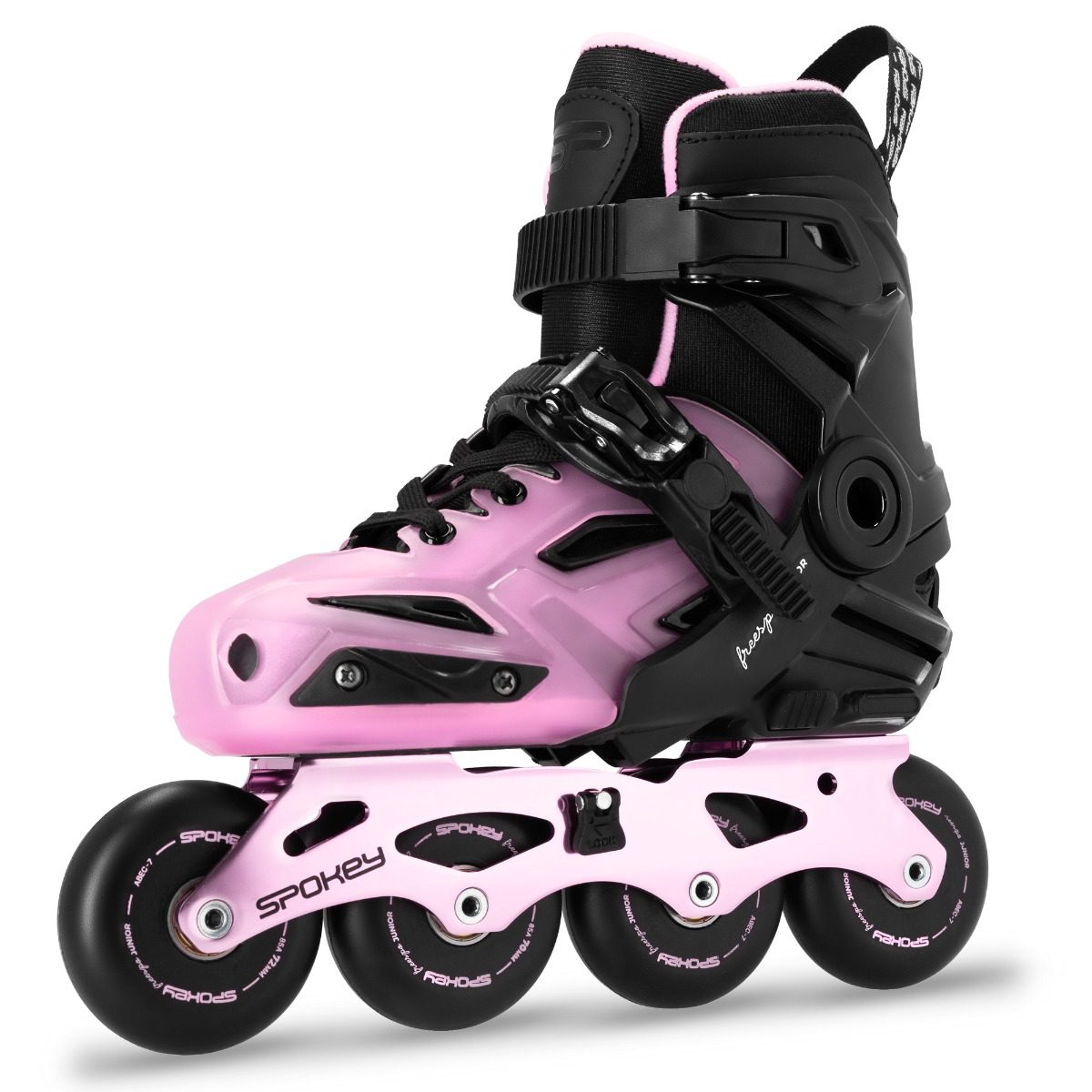 Verstelbare inline skates voor meisjes - Zwart / Roze - Spokey FREESPO JUNIOR Verstelbare inline skates voor meisjes - Zwart / Roze - Spokey FREESPO JUNIOR