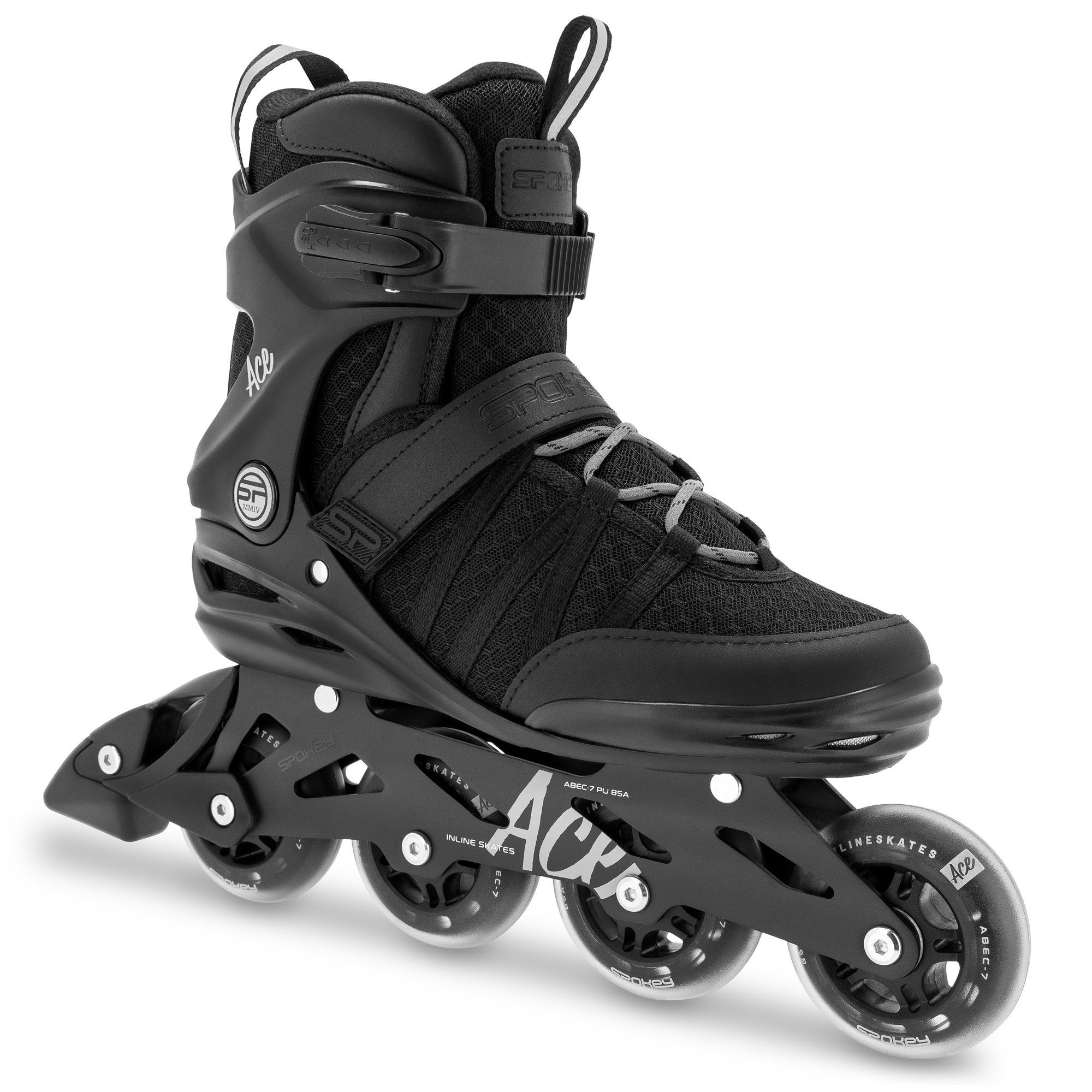 Inline skates - Zwart - 80 mm / 85A - ABEC-7 - Spokey ACE Inline skates - Zwart - 80 mm / 85A - ABEC-7 - Spokey ACE