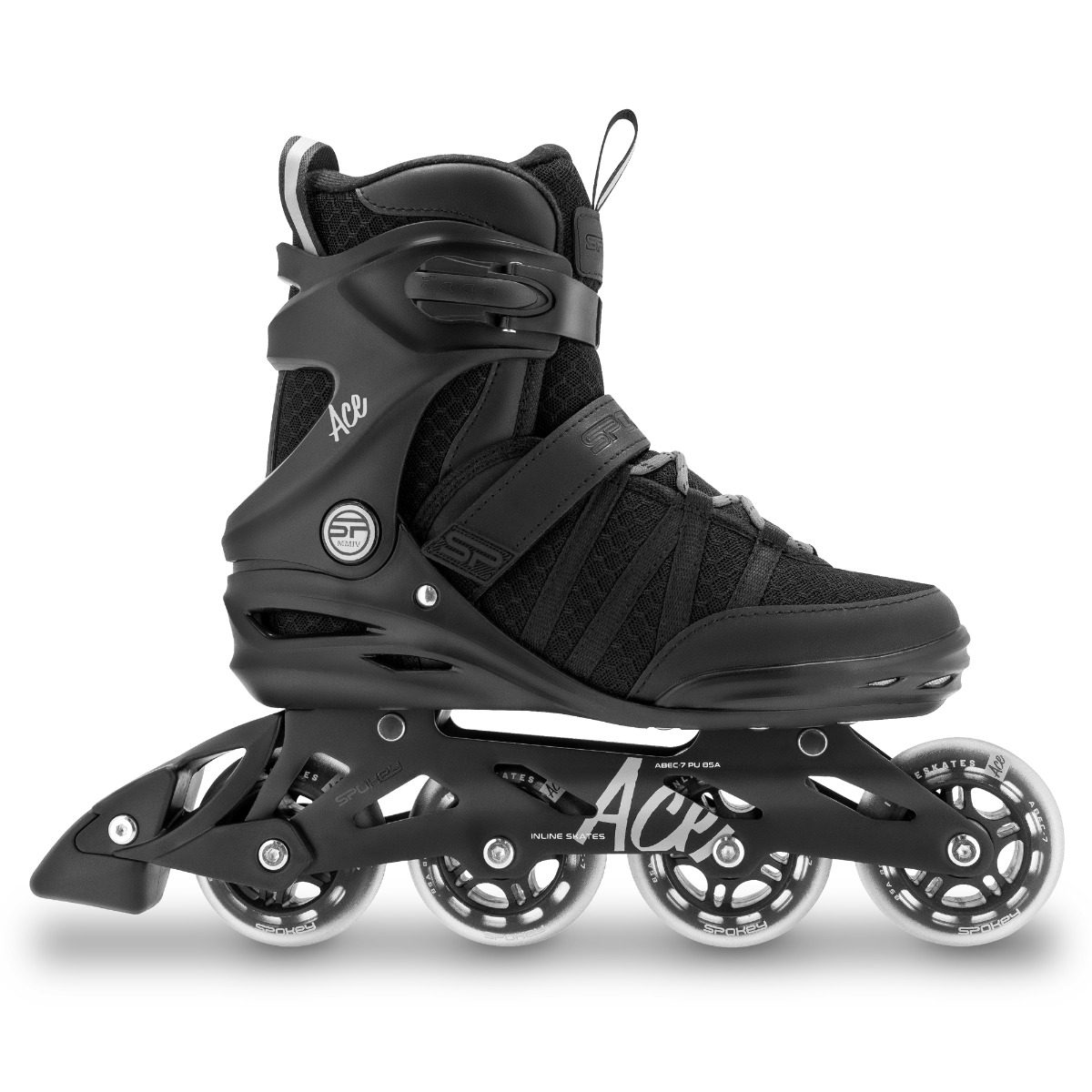Inline skates - Zwart - 80 mm / 85A - ABEC-7 - Spokey ACE Inline skates - Zwart - 80 mm / 85A - ABEC-7 - Spokey ACE