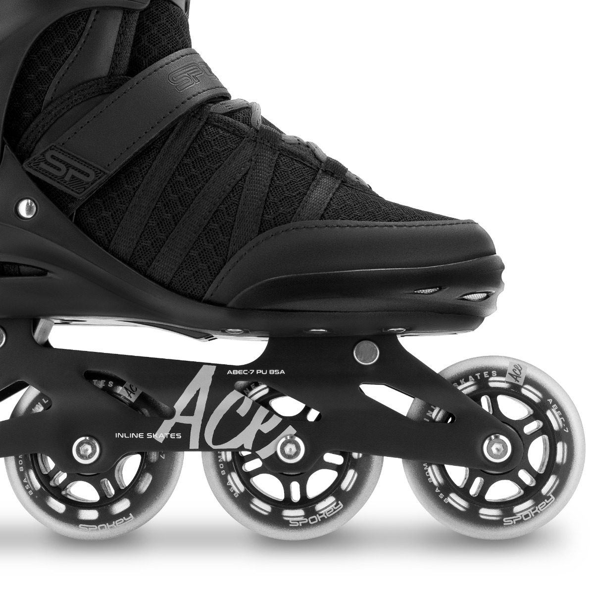 Inline skates - Zwart - 80 mm / 85A - ABEC-7 - Spokey ACE Inline skates - Zwart - 80 mm / 85A - ABEC-7 - Spokey ACE