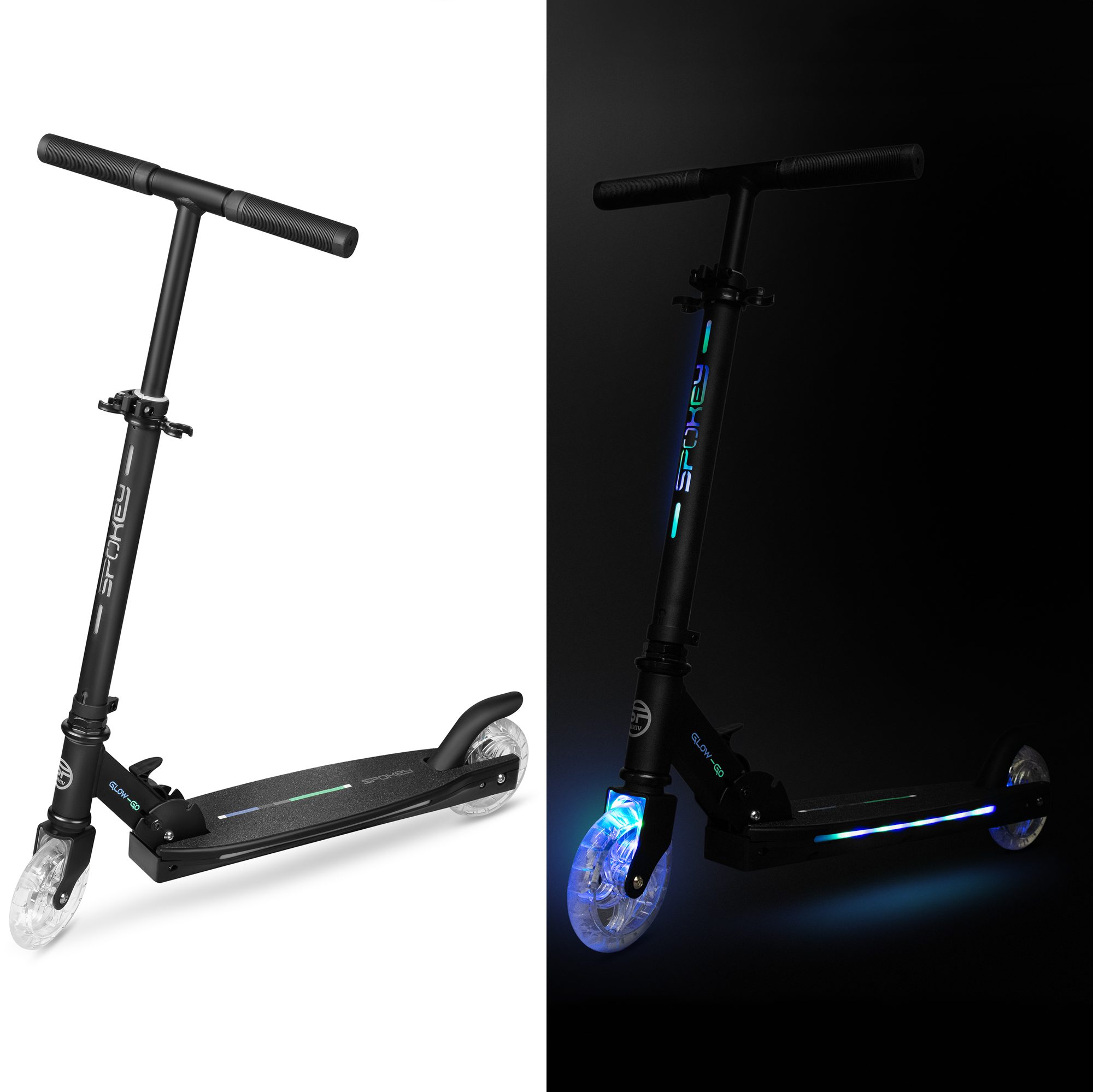 Opvouwbare Glow Go scooter met LED verlichting Opvouwbare Glow Go scooter met LED verlichting