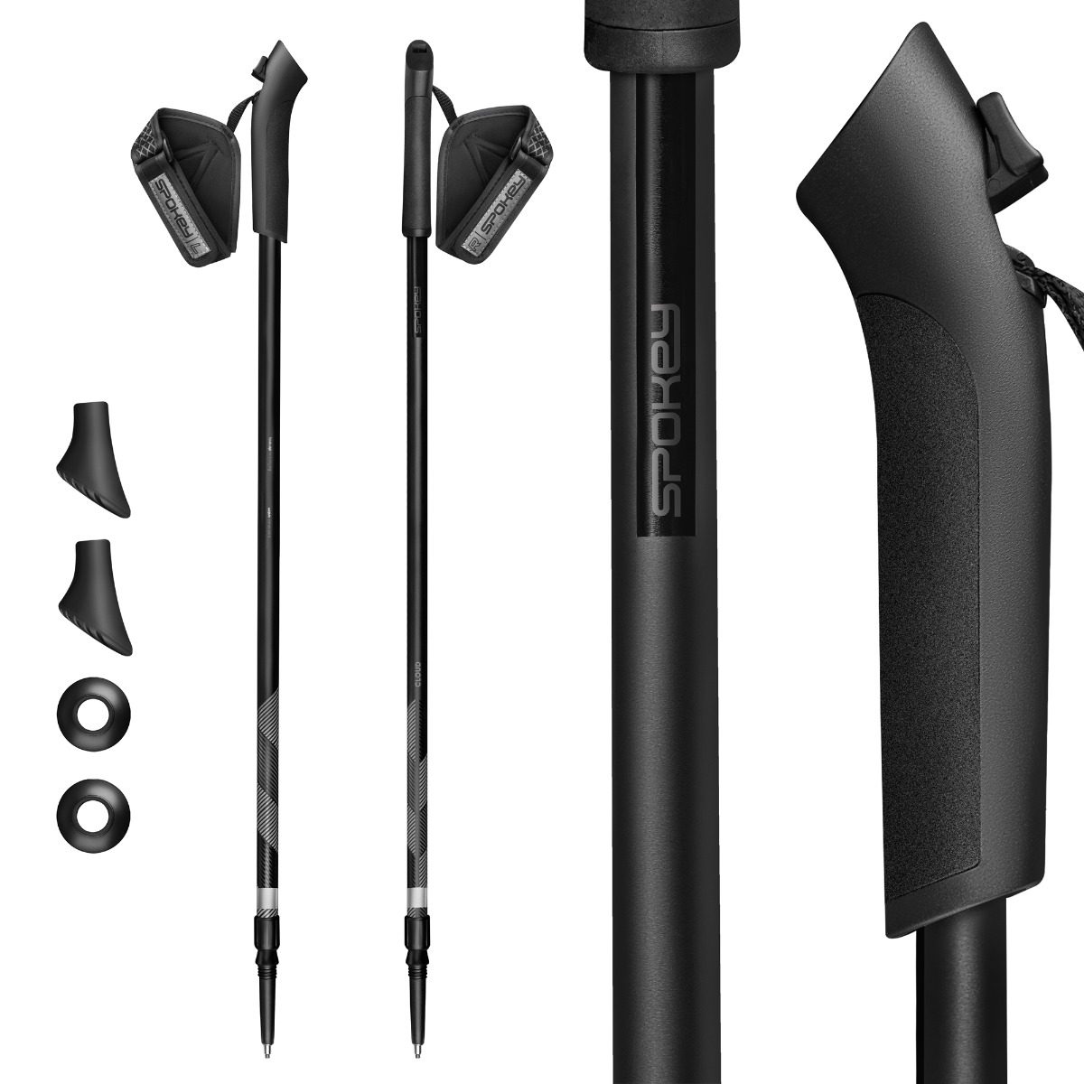 Telescopische Nordic walking stokken zwart Telescopische Nordic walking stokken zwart