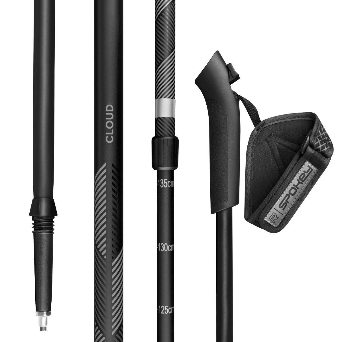 Telescopische Nordic walking stokken zwart Telescopische Nordic walking stokken zwart