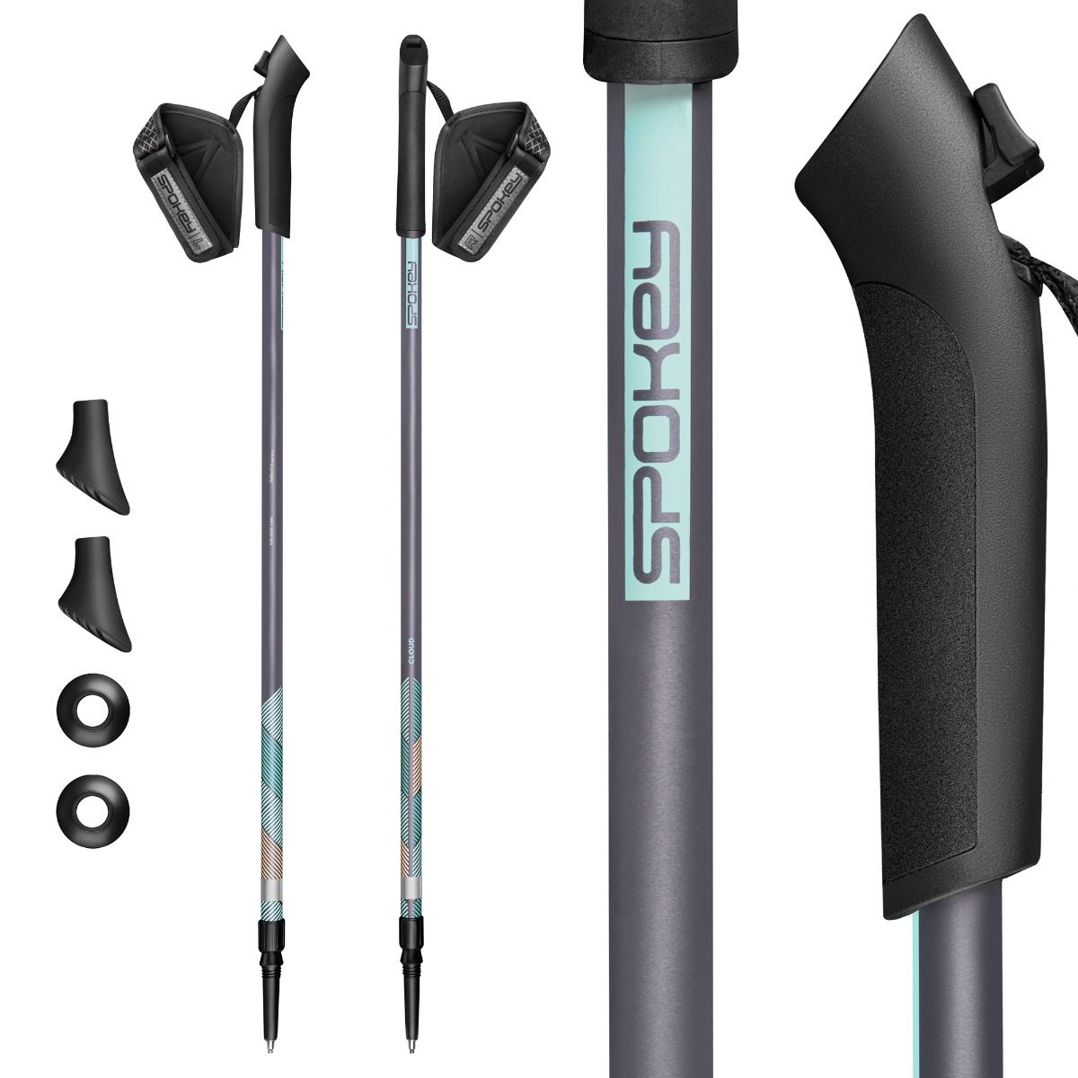Telescopische Nordic walking stokken blauw zwart 95-135 cm Telescopische Nordic walking stokken blauw zwart 95-135 cm