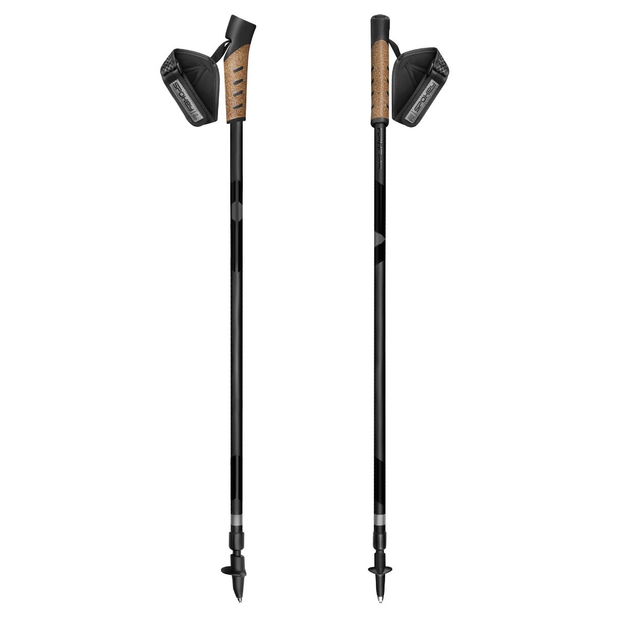 Verstelbare Nordic Walking stokken zwart Verstelbare Nordic Walking stokken zwart