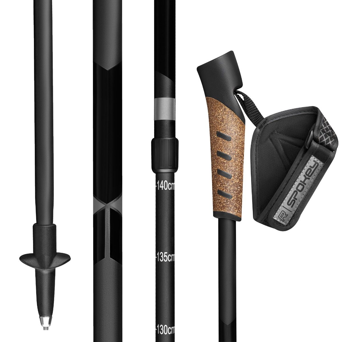Verstelbare Nordic Walking stokken zwart Verstelbare Nordic Walking stokken zwart