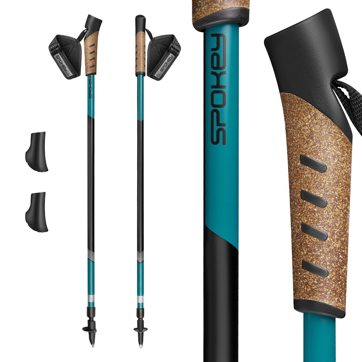 Telescopische Nordic Walking stokken zwart 105-135 cm Telescopische Nordic Walking stokken zwart 105-135 cm