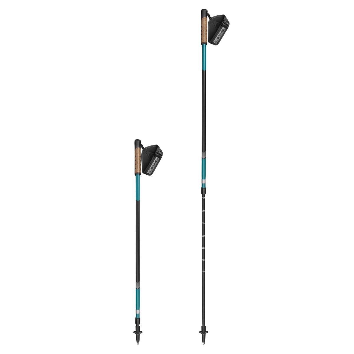 Telescopische Nordic Walking stokken zwart 105-135 cm Telescopische Nordic Walking stokken zwart 105-135 cm