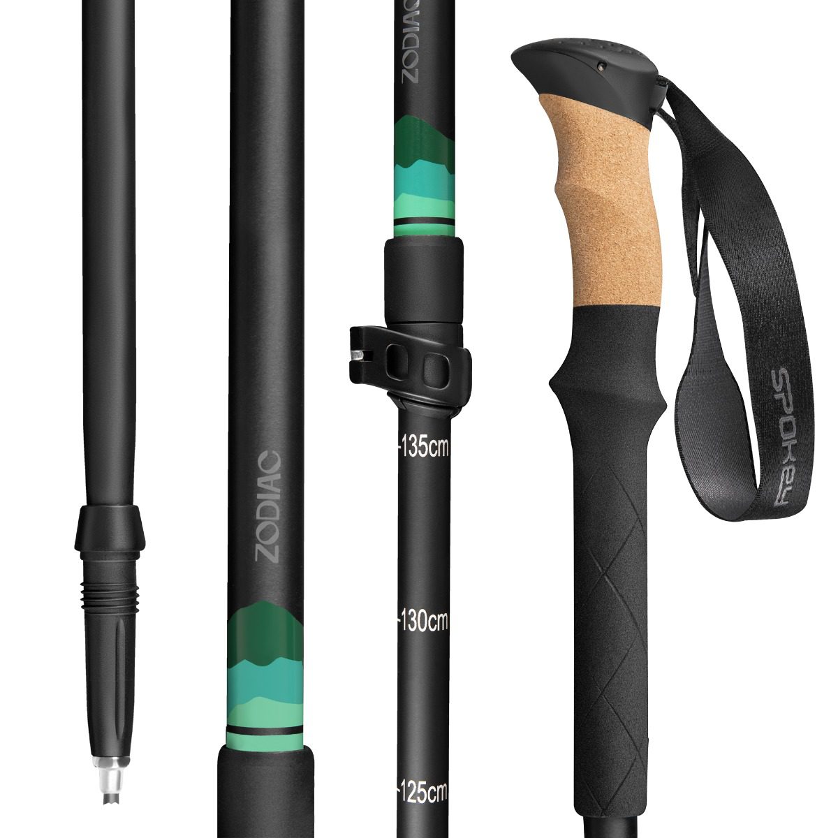 Nordic Walking Stokken – Verstelbare Trekkingstokken met Antishock – Lichtgewicht & Opvouwbaar – 105-135 cm – Zwart - Spokey Zodiac Nordic Walking Stokken – Verstelbare Trekkingstokken met Antishock – Lichtgewicht & Opvouwbaar – 105-135 cm – Zwart - Spokey Zodiac
