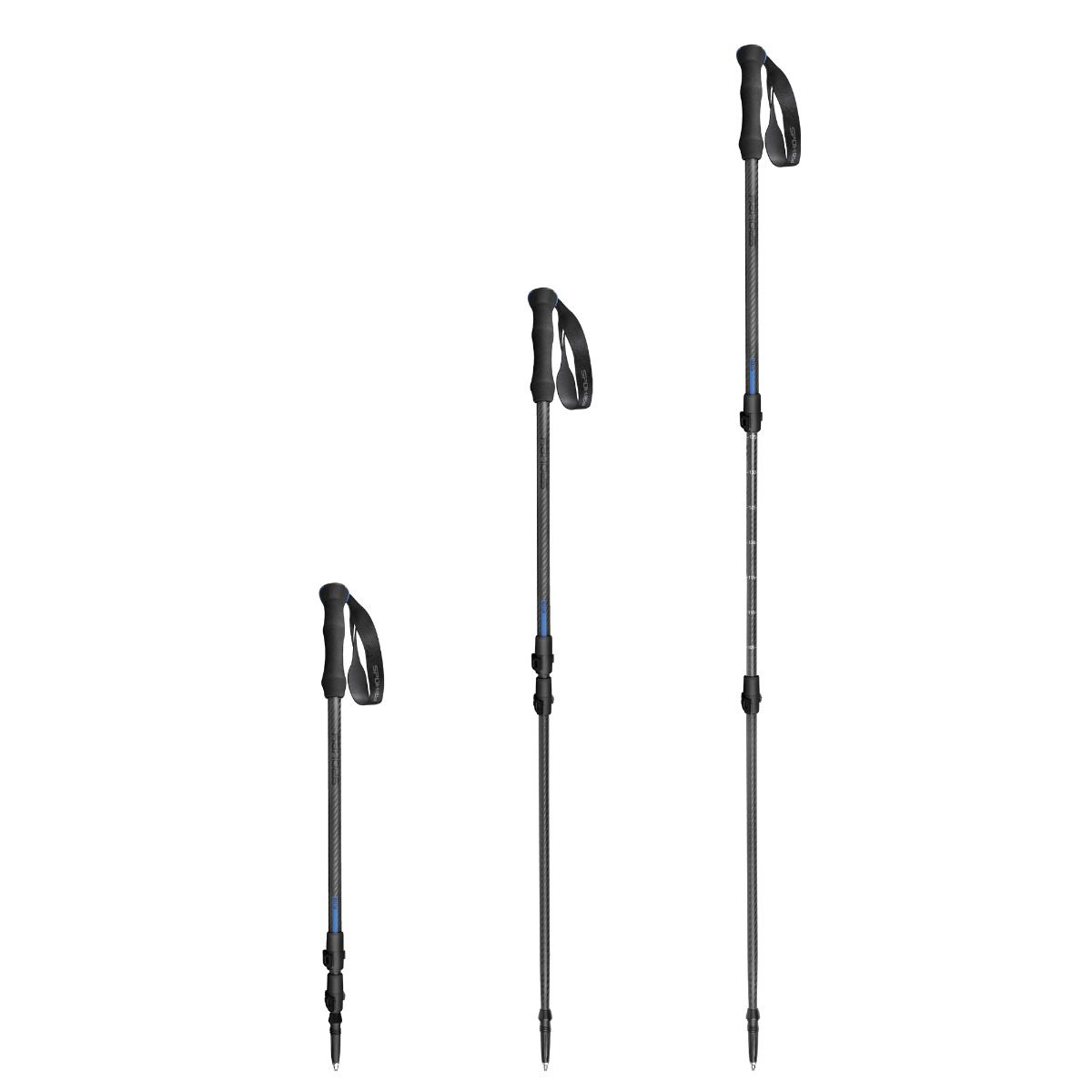 Trekking- & Nordic Walking Stokken – Lichtgewicht (460 g) – Carbon/Aluminium – Verstelbaar 105–135 cm – EVA Handvat – Fast Fit – Opvouwbaar (62 cm) – Zwart/Blauw - Spokey ATOM Trekking- & Nordic Walking Stokken – Lichtgewicht (460 g) – Carbon/Aluminium – Verstelbaar 105–135 cm – EVA Handvat – Fast Fit – Opvouwbaar (62 cm) – Zwart/Blauw - Spokey ATOM