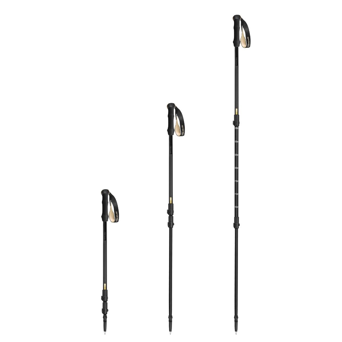 Aluminium trekkingstokken zwart 105-135 cm Aluminium trekkingstokken zwart 105-135 cm