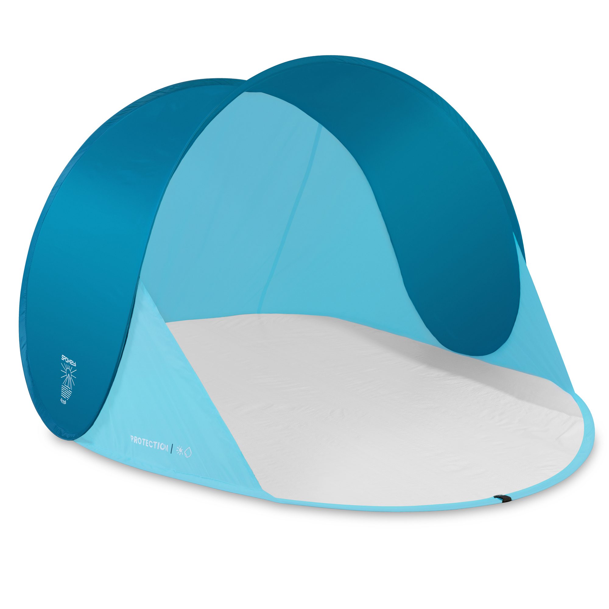 Zelfvouwende strandtent - Windtent - UV bescherming - Blauw / Turquoise - 195 x 100 x 85 cm - Spokey ALTUS Zelfvouwende strandtent - Windtent - UV bescherming - Blauw / Turquoise - 195 x 100 x 85 cm - Spokey ALTUS