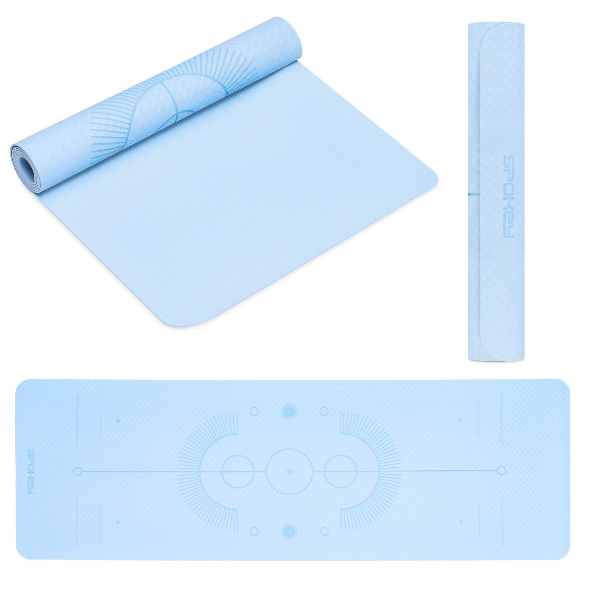 Yogamat en fitnessmat - 183x61 cm - 4mm dik - Lichtblauw - TPE - Spokey Mandala Yogamat en fitnessmat - 183x61 cm - 4mm dik - Lichtblauw - TPE - Spokey Mandala