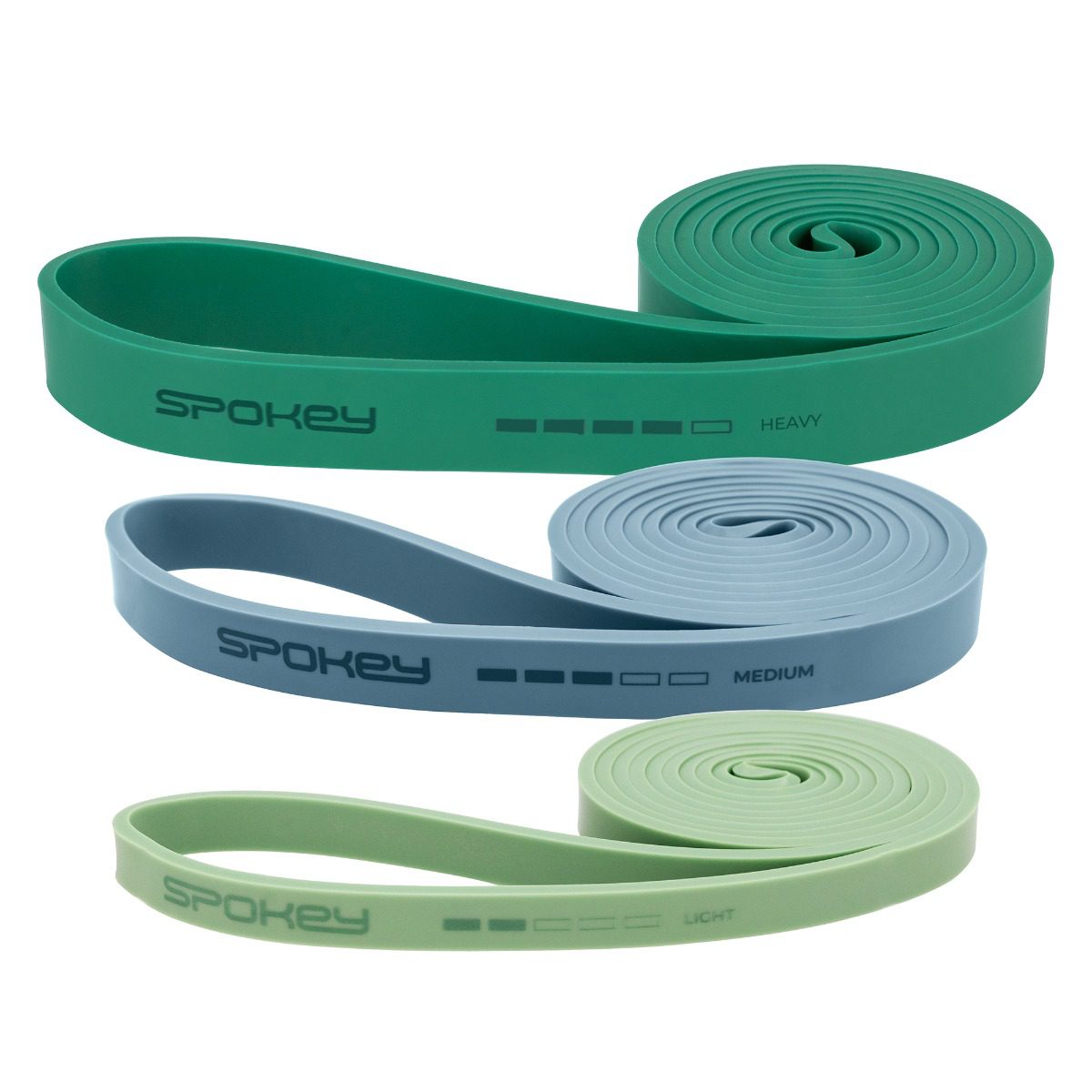 Weerstandsbanden set - 3 weerstandsniveaus - 11-19 kg / 15 - 23 kg / 20 - 30 kg - Spokey POWER SET Weerstandsbanden set - 3 weerstandsniveaus - 11-19 kg / 15 - 23 kg / 20 - 30 kg - Spokey POWER SET