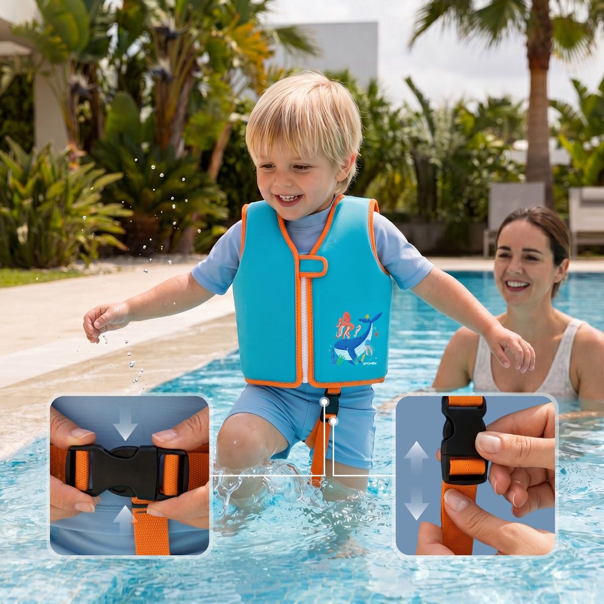 Neopreen zwemvest kinderen multicolor 3-6 jaar Neopreen zwemvest kinderen multicolor 3-6 jaar