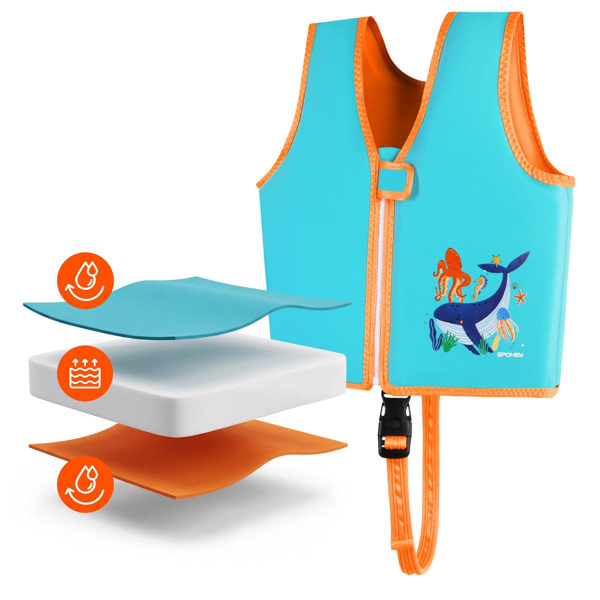 Neopreen zwemvest kinderen multicolor 3-6 jaar Neopreen zwemvest kinderen multicolor 3-6 jaar