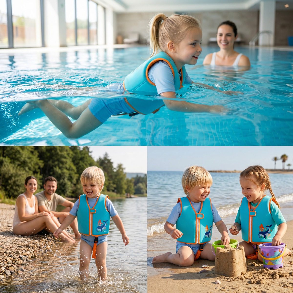Neopreen zwemvest kinderen multicolor 3-6 jaar Neopreen zwemvest kinderen multicolor 3-6 jaar