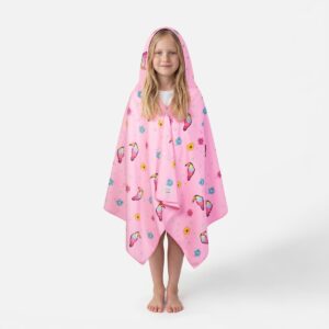 Kleurrijke capuchonhanddoek roze 70x175 cm