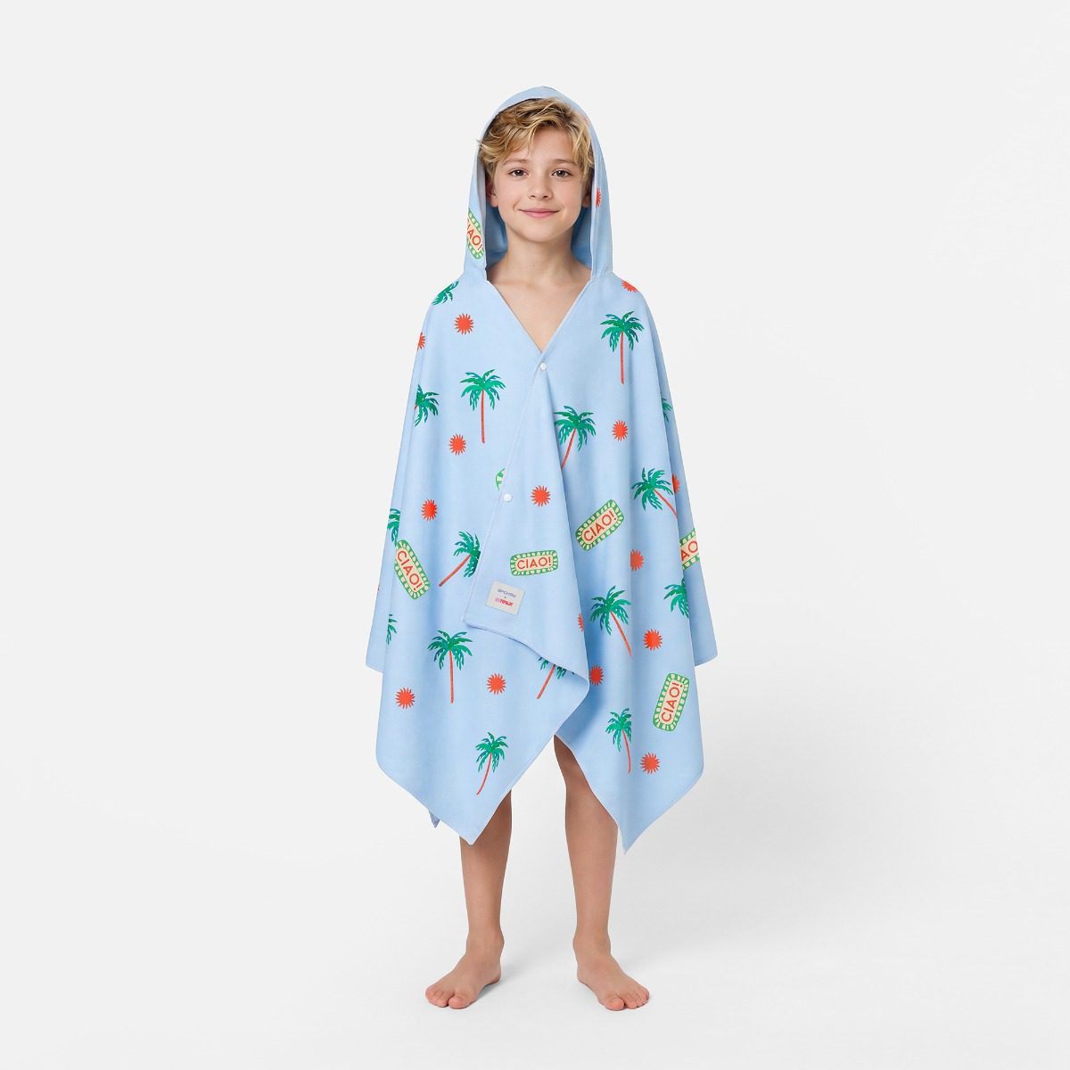 Kleurige kinderhooded handdoek blauw 70x175 cm Kleurige kinderhooded handdoek blauw 70x175 cm