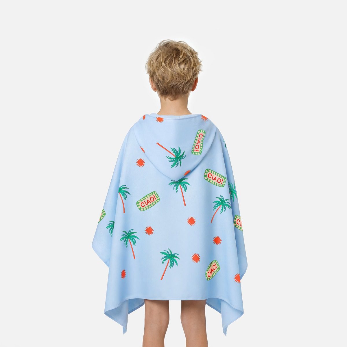 Kleurige kinderhooded handdoek blauw 70x175 cm Kleurige kinderhooded handdoek blauw 70x175 cm