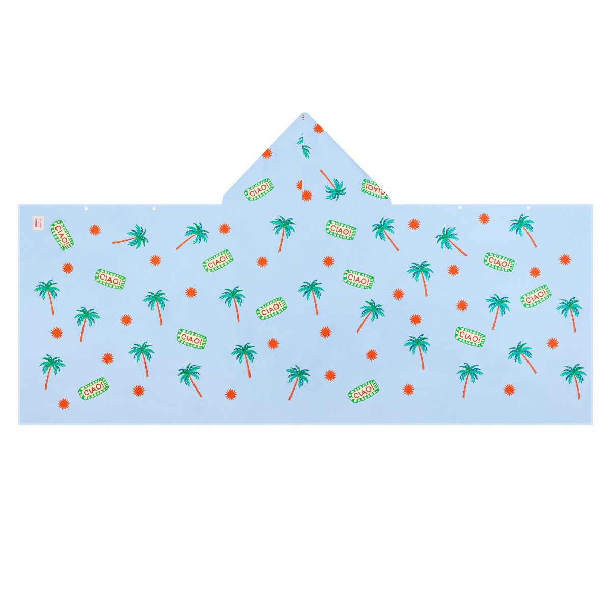 Kleurige kinderhooded handdoek blauw 70x175 cm Kleurige kinderhooded handdoek blauw 70x175 cm