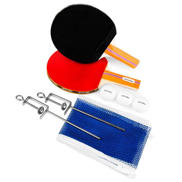 Tafeltennis set zwart Spokey ALPHA SET - 3 ballen en net