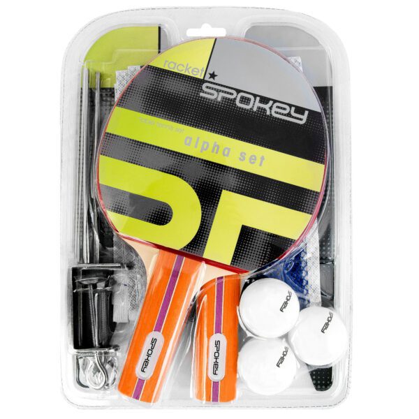 Tafeltennis set zwart Spokey ALPHA SET - 3 ballen en net